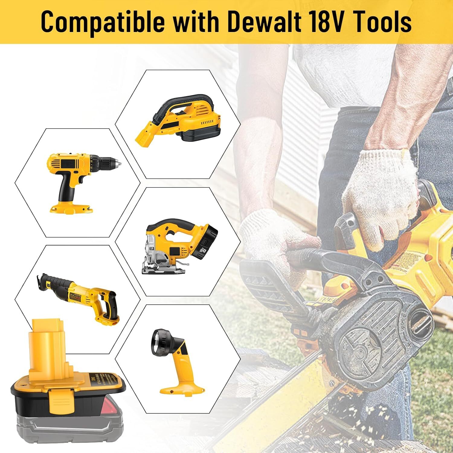 Adapter for Dewalt for Milwaukee 18v Li-ion Battery to for Dewalt 18v NiCad Tool