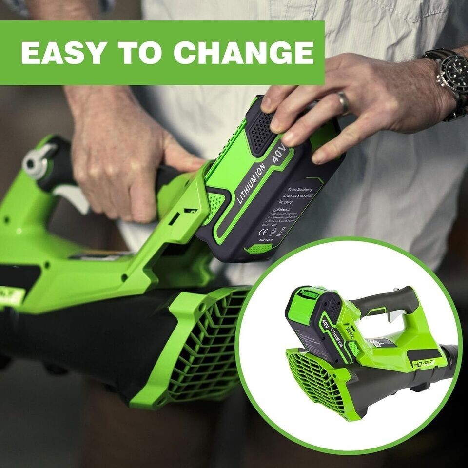 40V 6.0Ah Battery / Rapid Charger For Greenworks 40 Volt Lithium 29482 29252 New