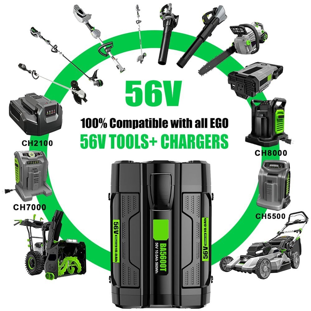 56V 10.0Ah upgrade For EGO BA5600T BA2800T Power + 56V 10Ah Lithium New Battery