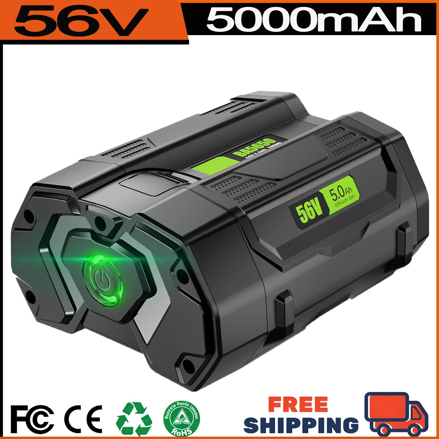 For EGO 56V 5.0Ah Li-ion Battery BA1400T BA4200 BA2800 56volt Power ST1502LB