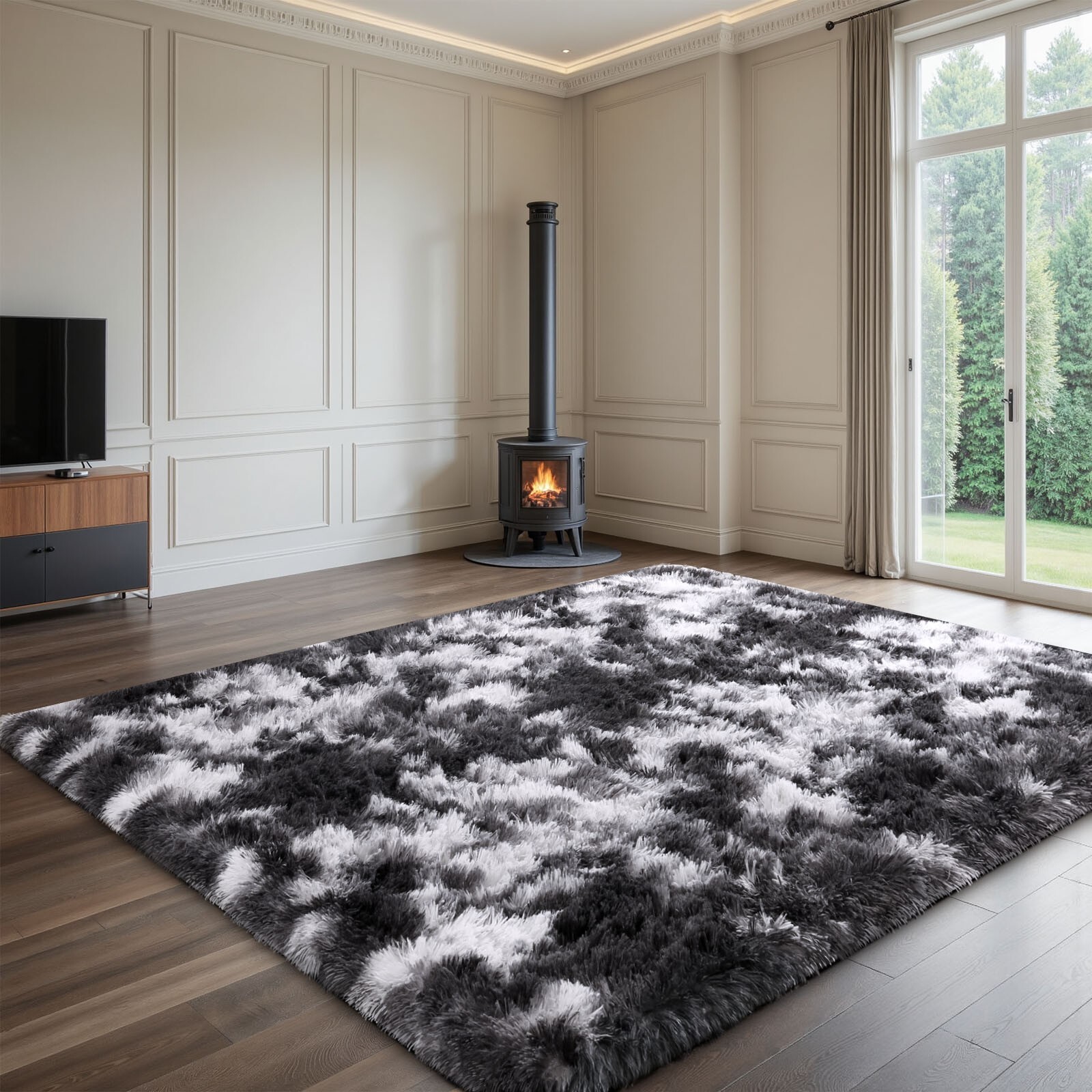 Large Non-Slip Fluffy Rug, Shaggy Plush Carpet for Living Room or Bedroom