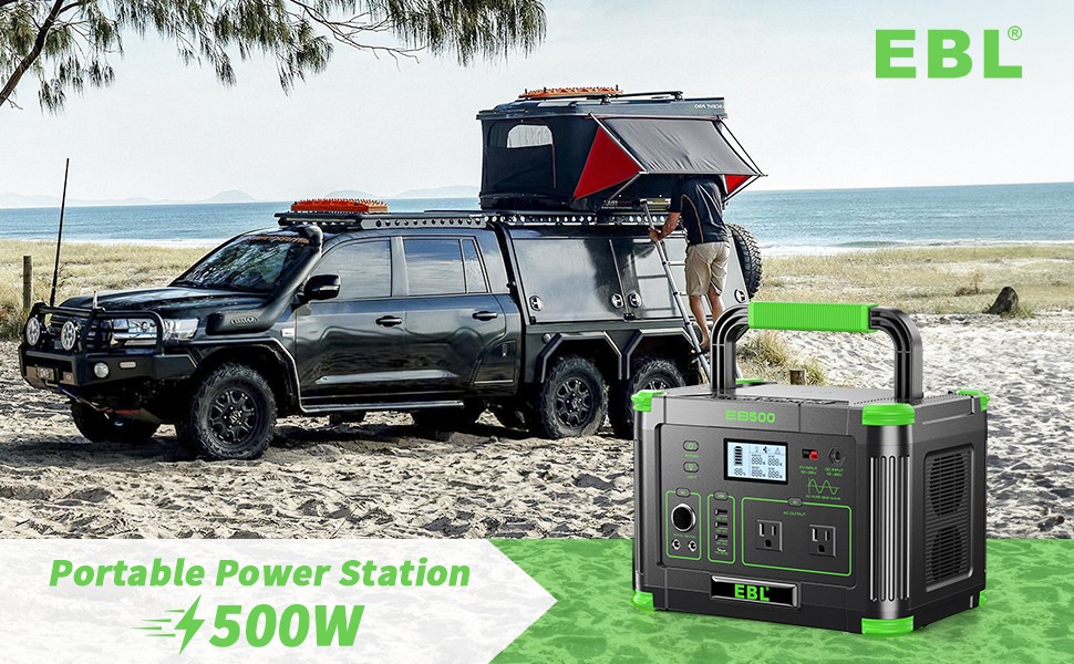 500W 519Wh Power Station Portable Solar Generator RV Backup Battery Camping