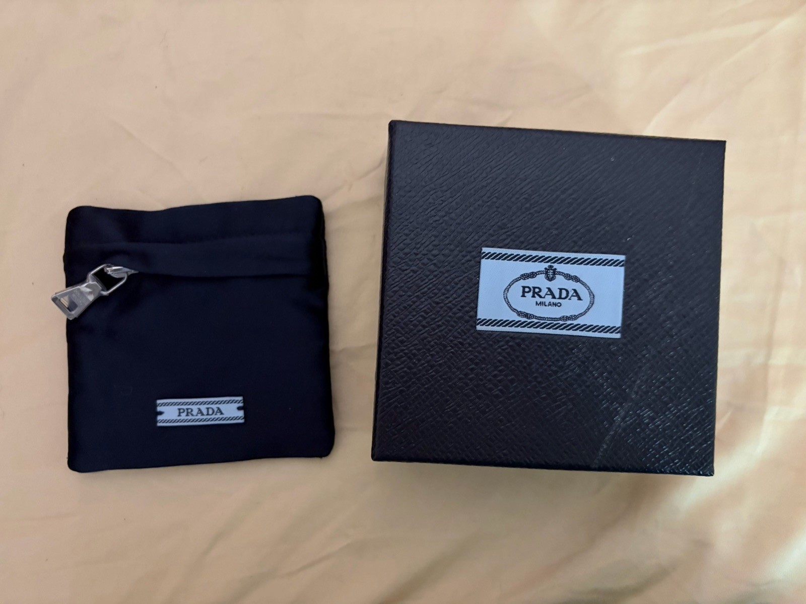 PRADA Box with Pouch (3.5in x 3.5in x 1.5in) Authentic Used