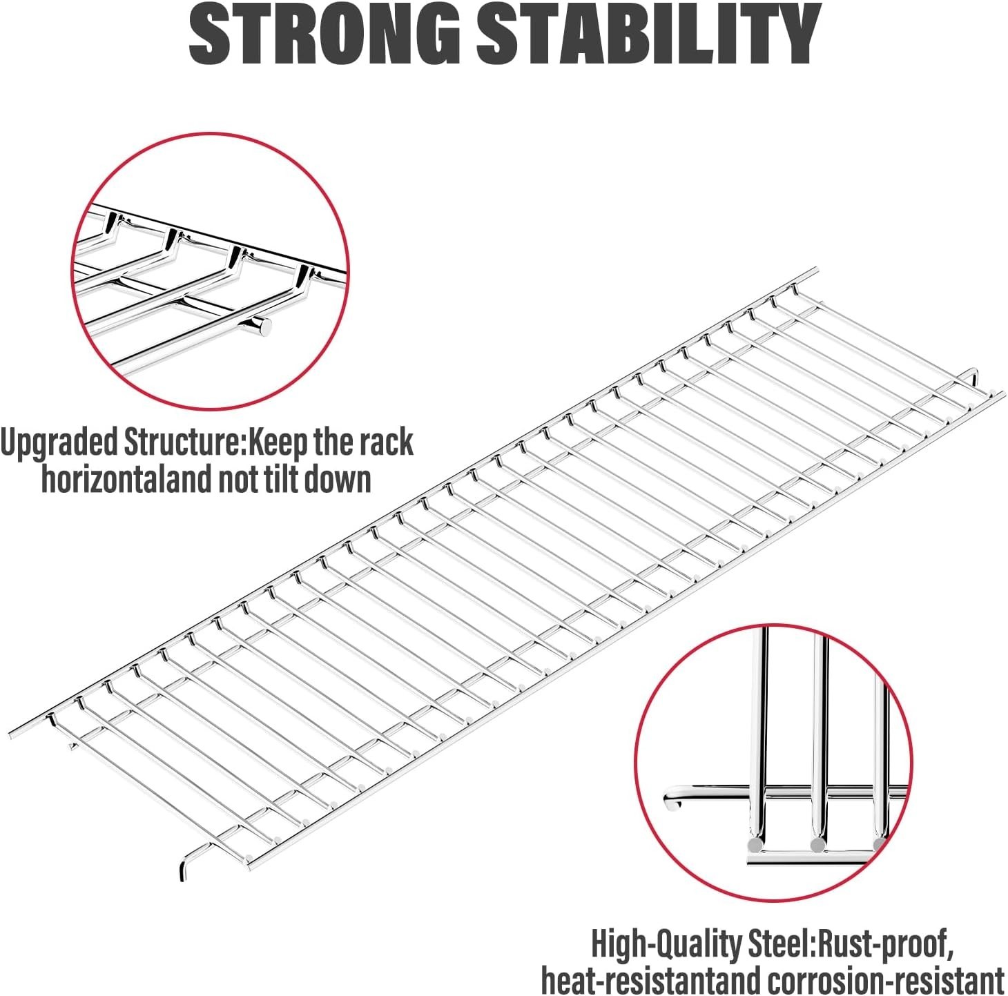 Nexgrill 720-0888S Warming Rack – Stainless Steel, Easy to Clean, 25.7″ x 7.2″