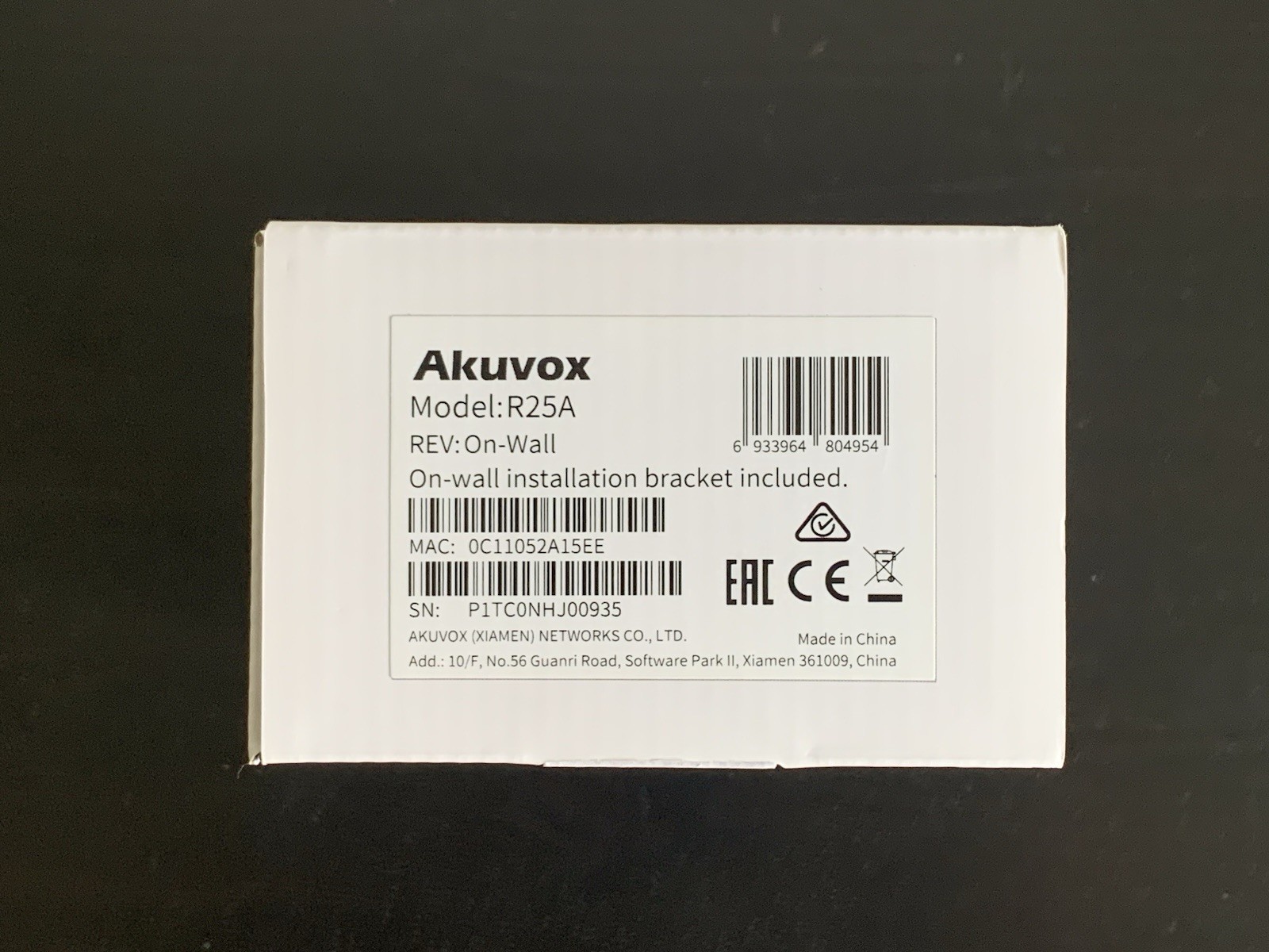 Akuvox R25A Smart 4MP Intercom – New in Box