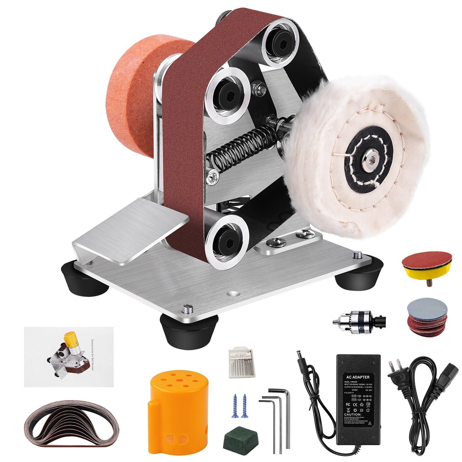 Mini Belt Sander Electric, 7-Speed, 15° Sharpener for DIY & Jewelry Making