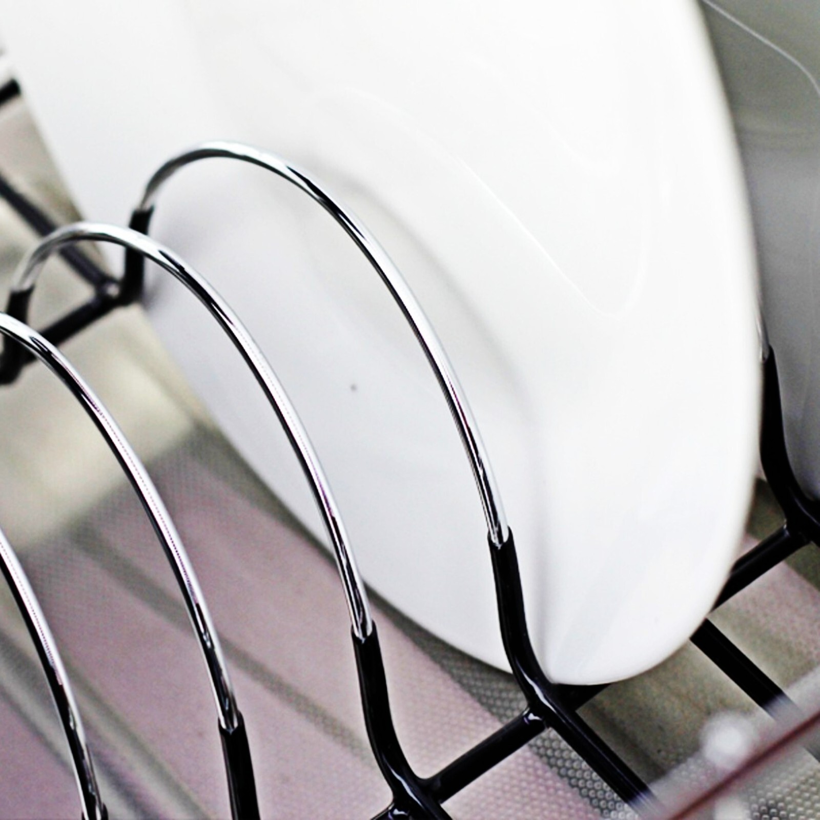 Kitchen Steel Over Sink Dish Drying Rack with Cutlery Holder Drainer Organizer