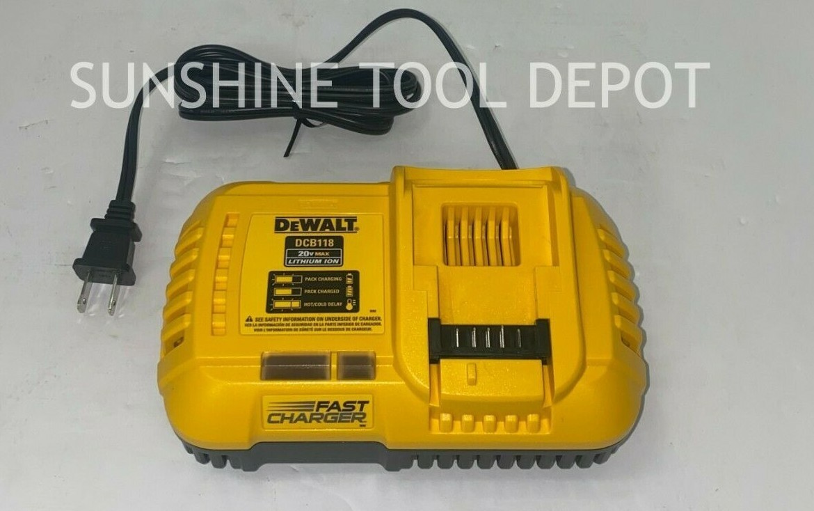 New DeWalt DCB118 20V or 60V MAX FlexVolt Fan Cooled Fast Charger