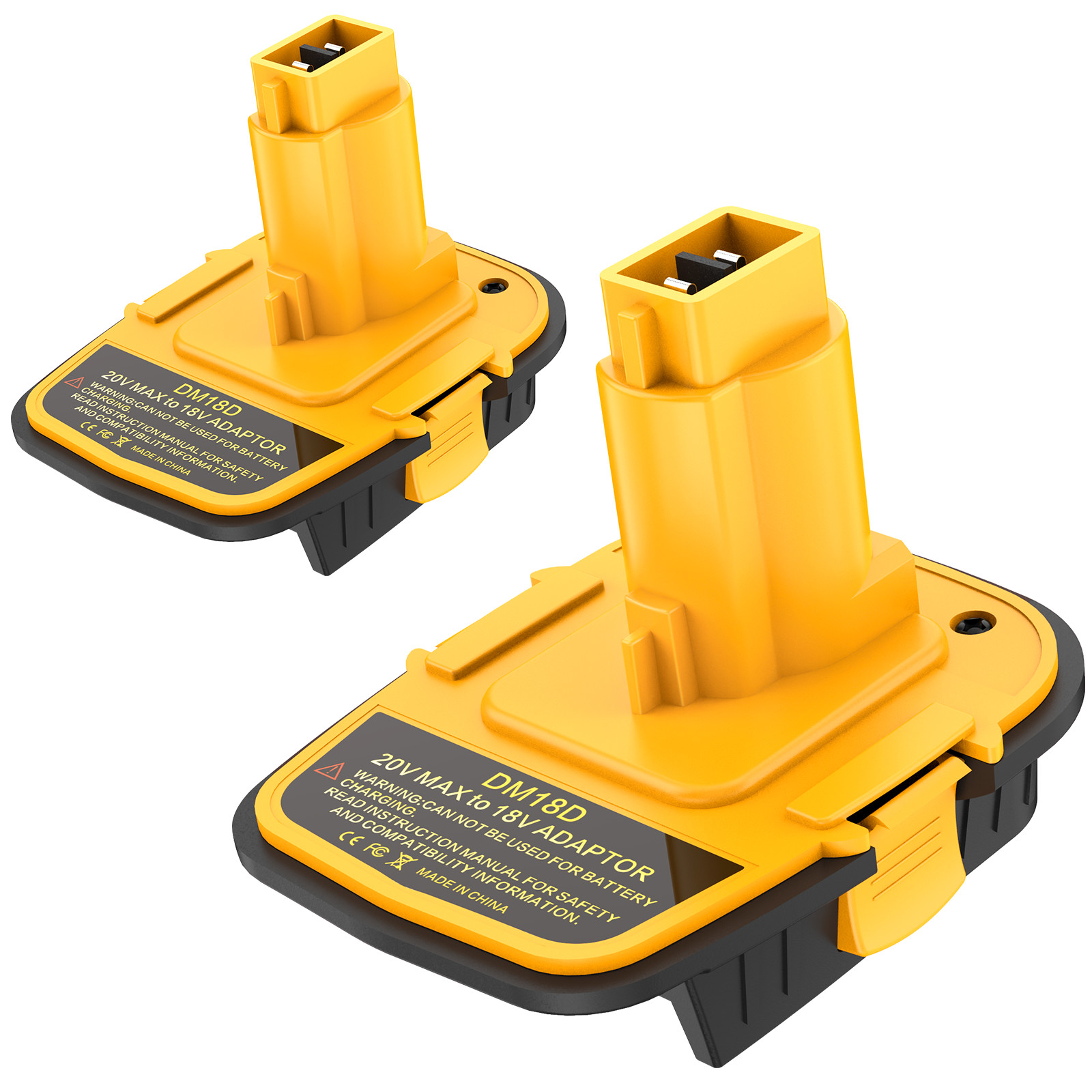 2 Pcs DM18D Battery Converter Adapter Compatible for DW/MW 18V Li-ion to 20V USB
