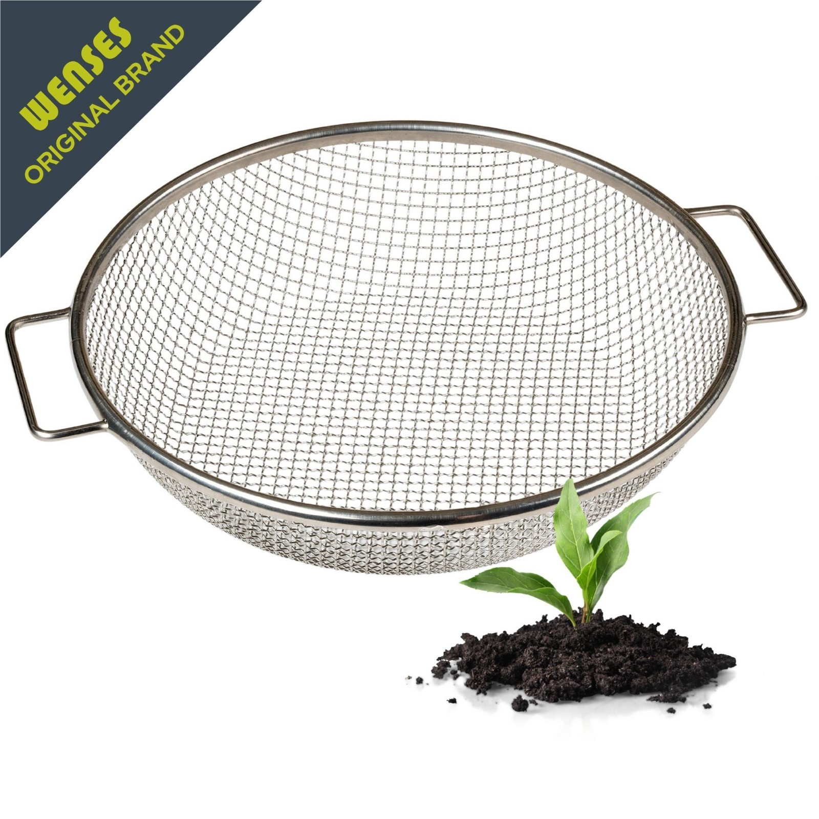Wenses Original Round Soil Sifter for 5-Gallon Bucket, Stainless Steel Mesh