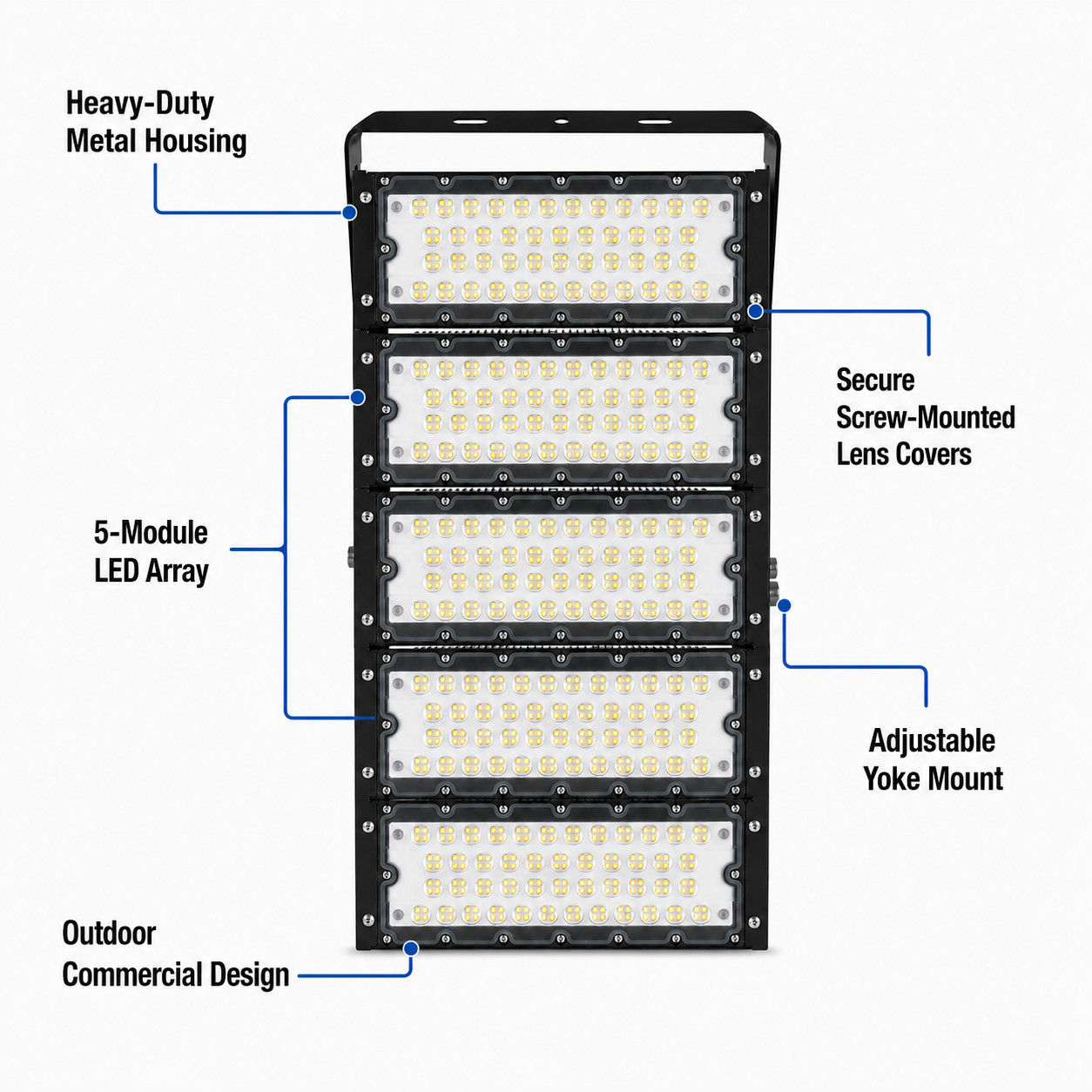500W LED Flood Light 5000K Commercial Outdoor Area Parking Lot Light