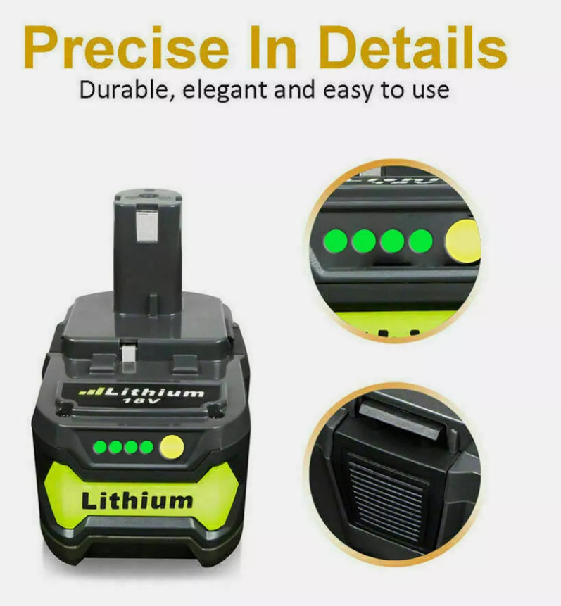 2x 18V Lithium Battery For Ryobi P108 ONE+ Plus RB18L50 RB18L40 P104 P105 8.0Ah