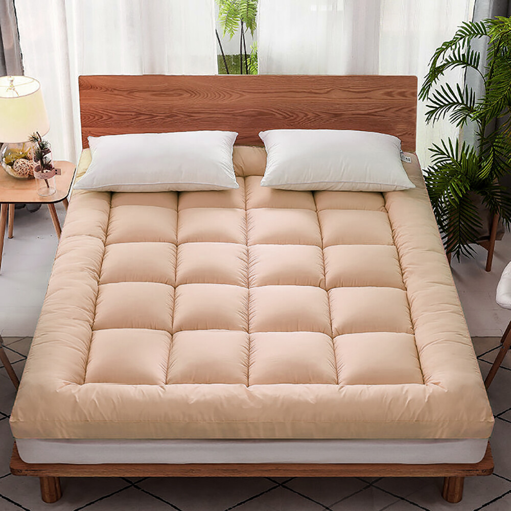 Soft Thick Mattress Pad Topper Quilted Fitted Mattress Protector Foldable Pad