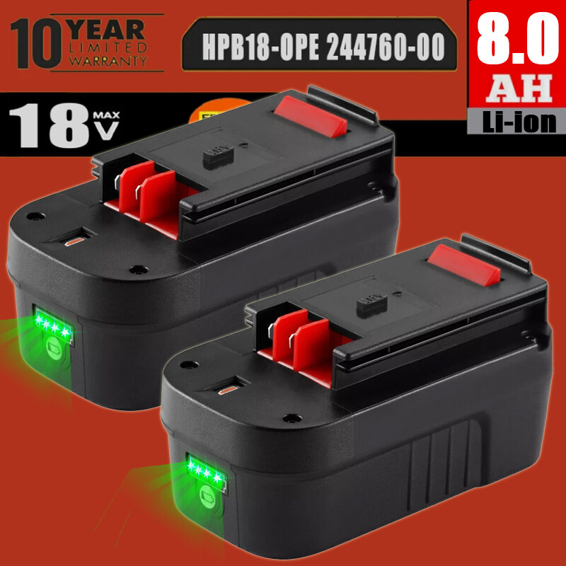 1~6Pack 18V for Black and Decker HPB18 18 Volt 8.0Ah Battery HPB18-OPE 244760-00