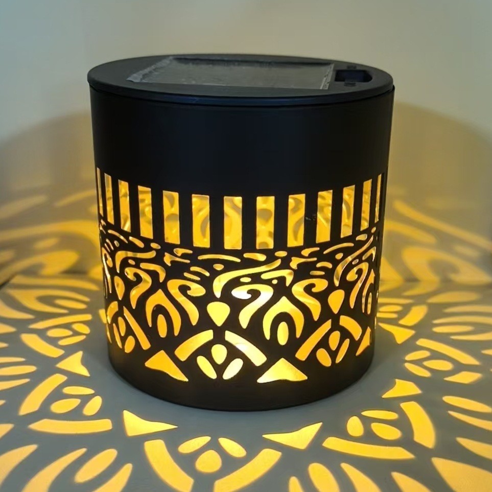 Solar Mandala Wall Light Outdoor Garden Fence Projector Lamp Patio Ambient Decor