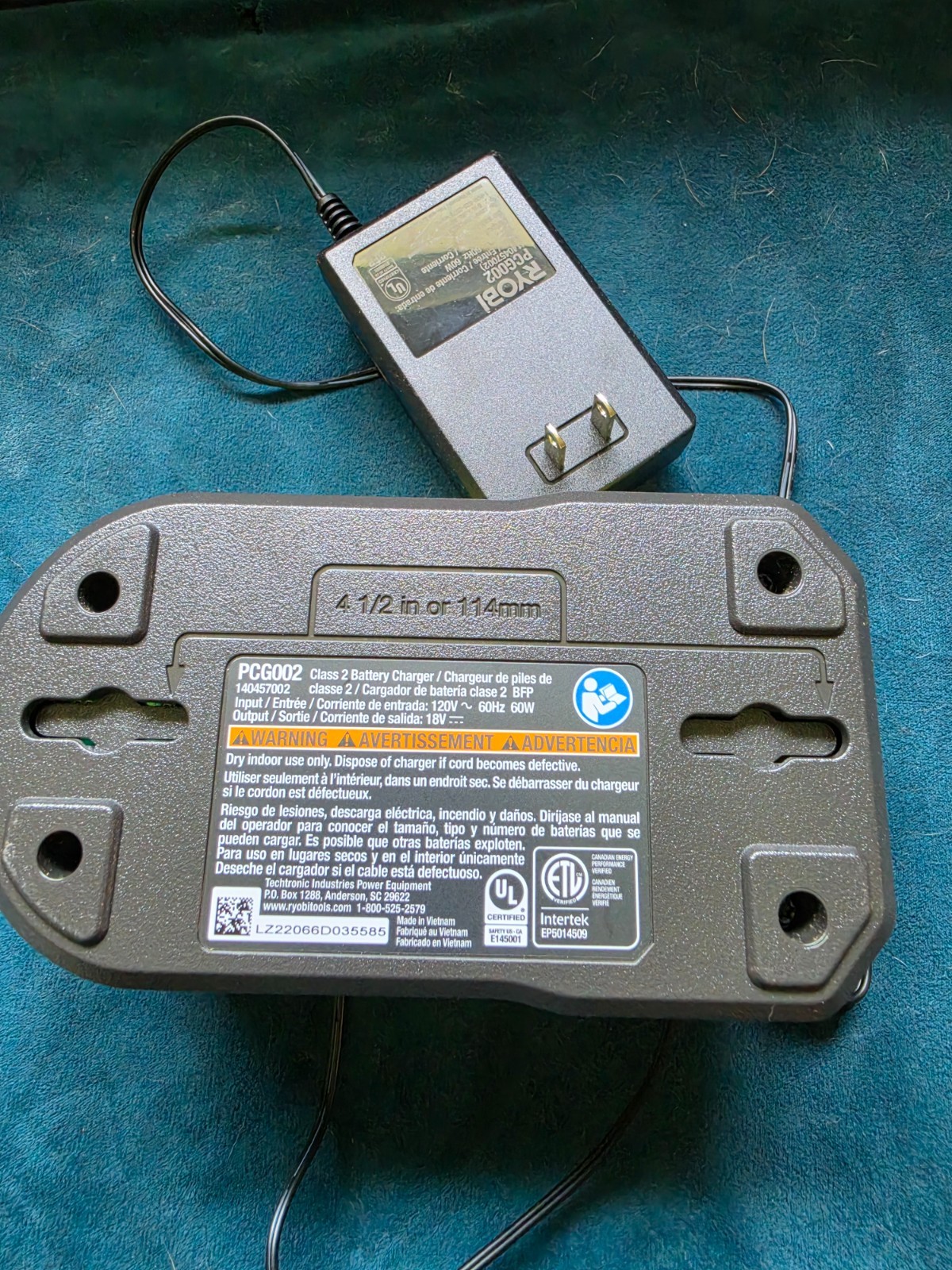 Ryobi PCG002 18V ONE+ Li-Ion Battery Charger