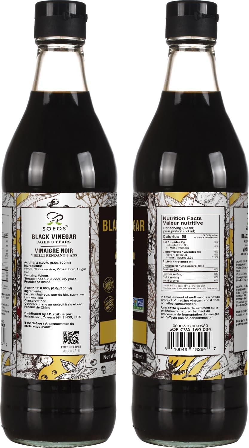 Chinkiang Vinegar 16.9 fl oz (500ml), 3 Years Aged, Naturally Fermented, Matu…