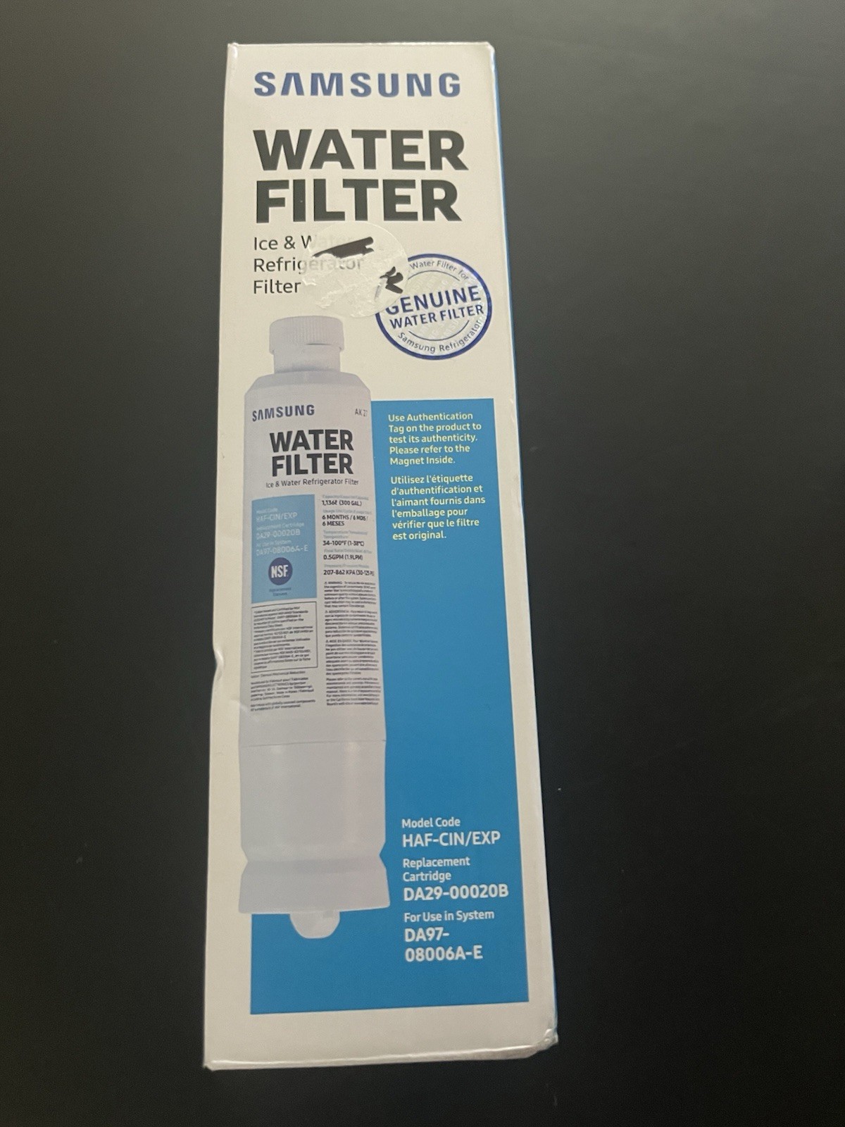 Samsung Genuine HAF-CIN/EXP DA29-00020B Refrigerator Water Filter OEM