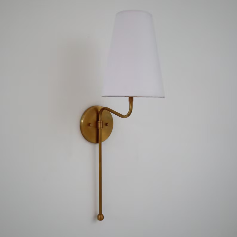 Glimmering Elegance Handcrafted Brushed Brass Wall Lamp Brilliance Bedroom Lamp