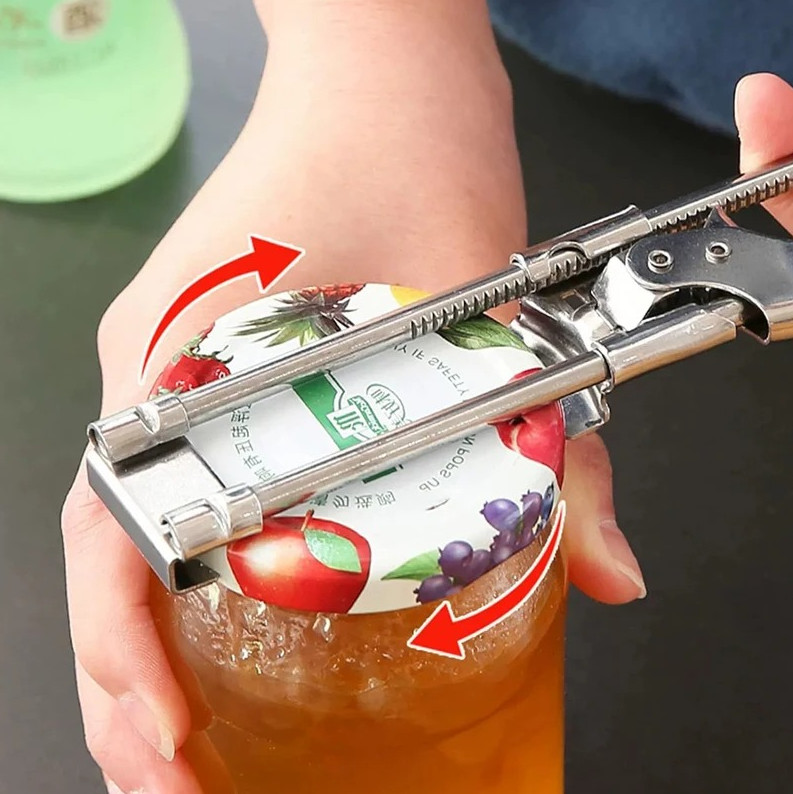 1 pc Stainless Steel Adjustable Bottle & Jar Opener Heavy Duty Easy Grip Tool