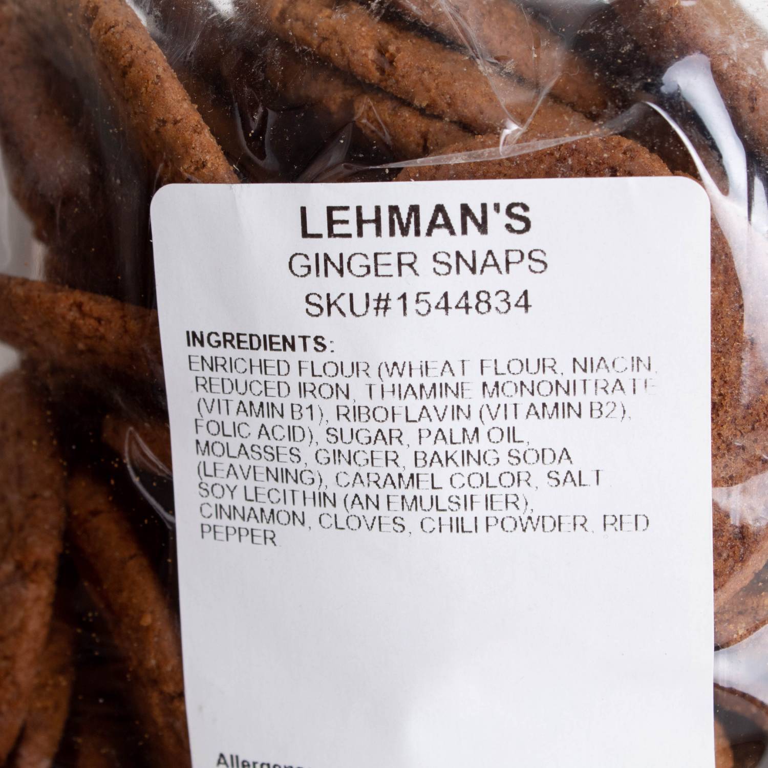 Lehman’s Ginger Snaps Cookies, Crispy Crunchy Classic, 2 Pack of 1.25 lb Bags