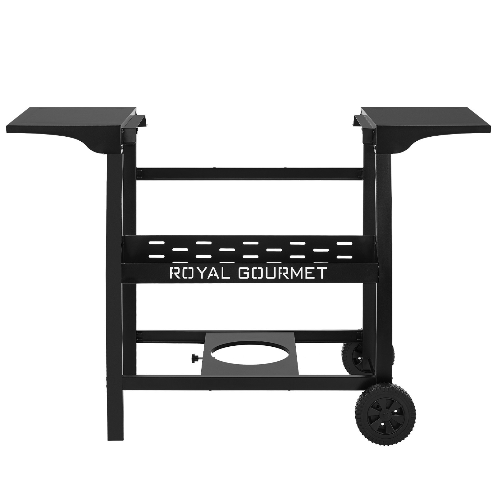 Royal Gourmet Tabletop Griddle Stand with Basket and Side Shelves, Black