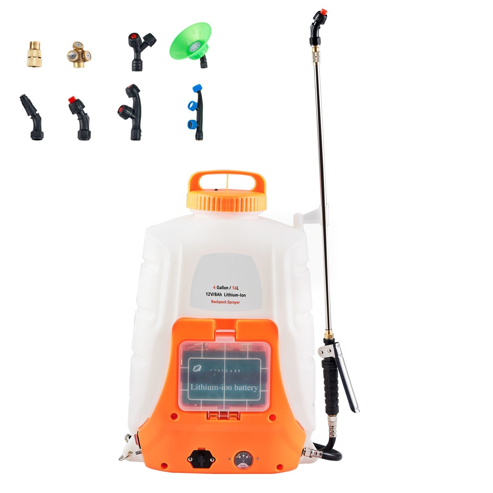 Battery Powered Backpack Sprayer 4 Gal Tank 0-90 PSI Adjustable Pressure ~ H