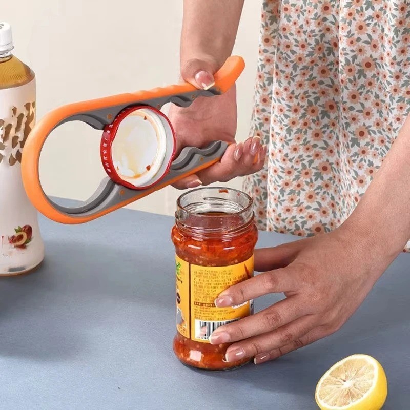 4 in 1 Quick Jar Rubber Opener Lid Bottle Cap Grip Twister Remover Kitchen Tool