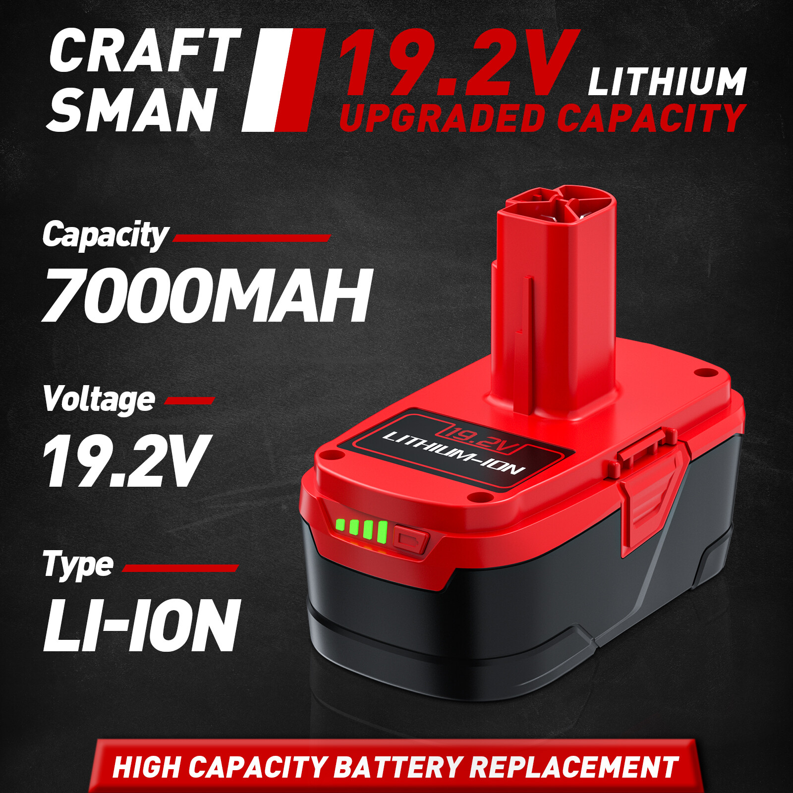 1-2Pack 8.0Ah for Craftsman 19.2V Lithium XCP Battery C3 DieHard 11375 / Charger