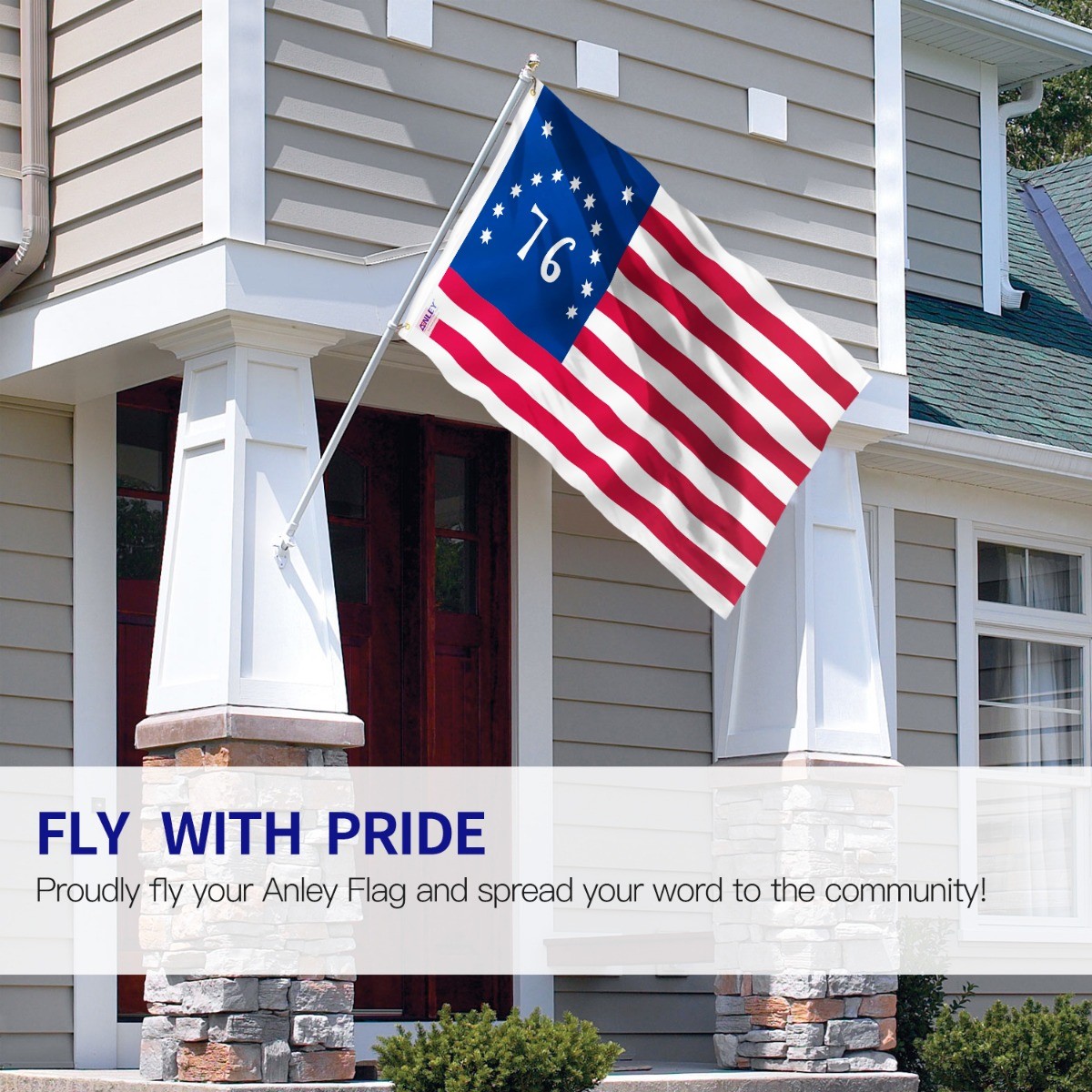Anley Fly Breeze 3×5 Ft Bennington 76 Flag – American Revolution Flags Polyester