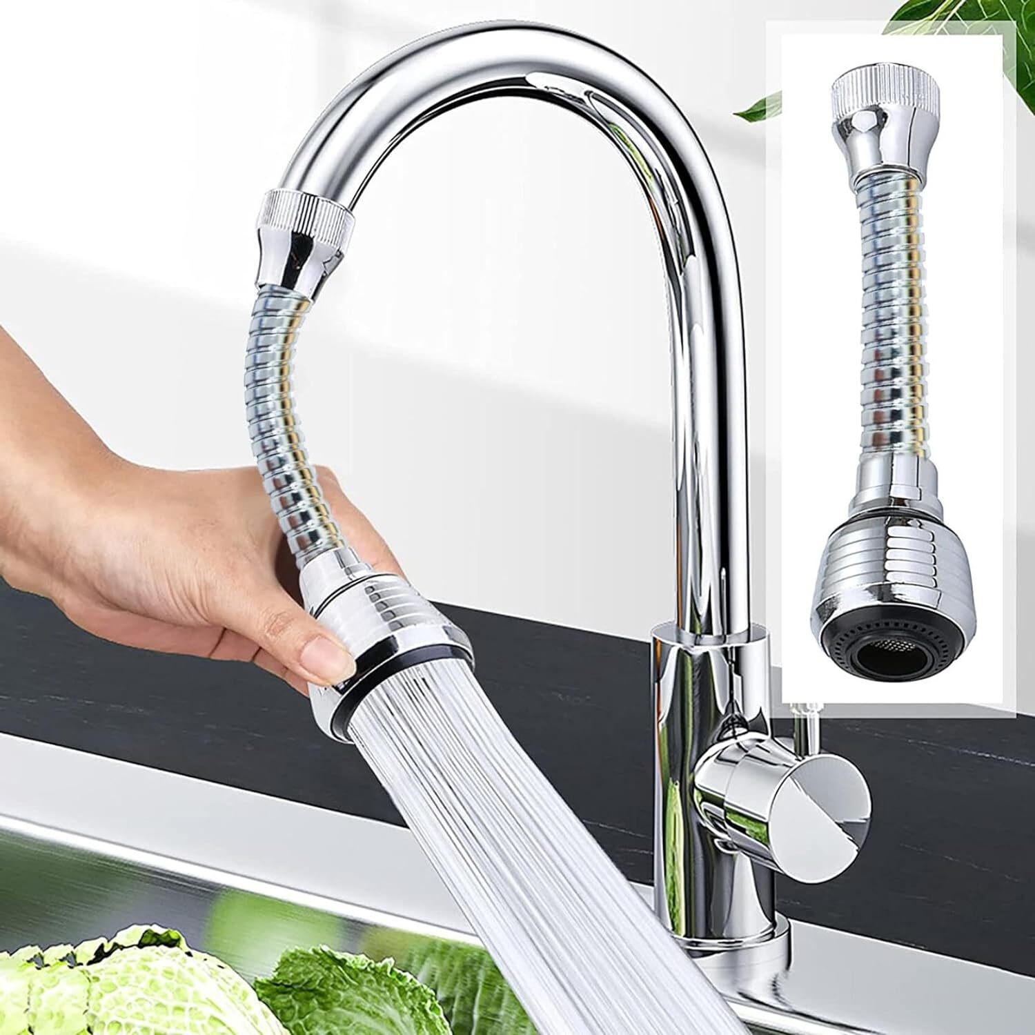 360 Degree Rotating Faucet Movable Kitchen Tap Head Water Saving Nozzle Sprayer