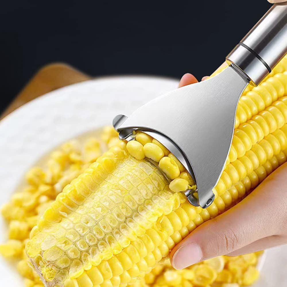 Stainless Steel Corn Cob Peeler Stripper Remover Kitchen Cutter Thresher Tool US