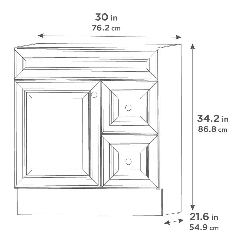 Glensford 30 in. W x 22 in. D x 34 in. H Freestanding Bath Vanity Cabinet