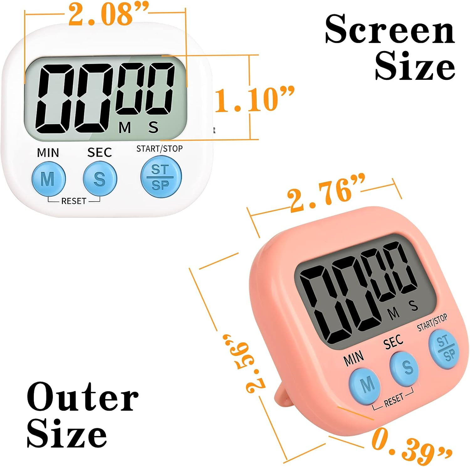 Large LCD Digital Kitchen Cooking Timer Count Down Up Clock Loud Alarm Magnetic