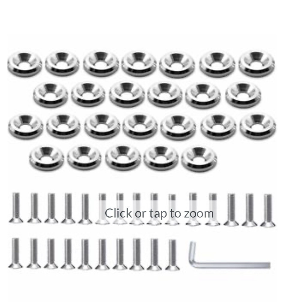 STETION 25 Pcs Fender Bumper Washer Bolt Stainless Steel M6x20mm CNC SS