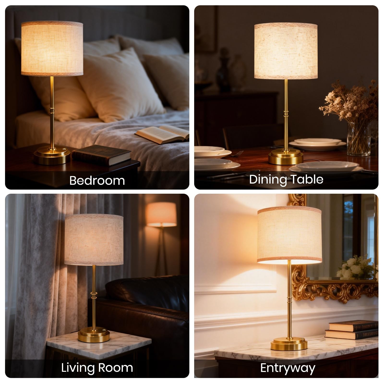AWOKE 17.7-Inch Tall Cordless Table Lamp, 7500mAh Long-Lasting Battery Operat…