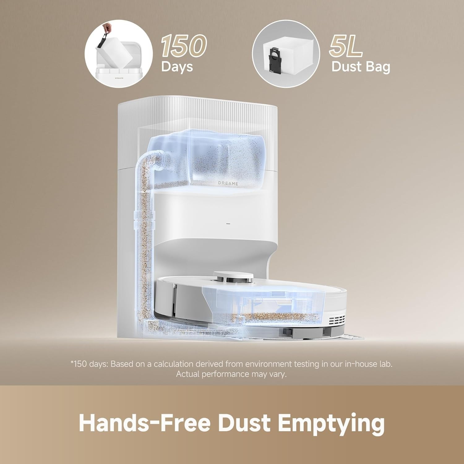 DREAME D20 Plus Robot Vacuum & Mop, 13,000Pa Suction, Self-Emptying w/ Dust Bag