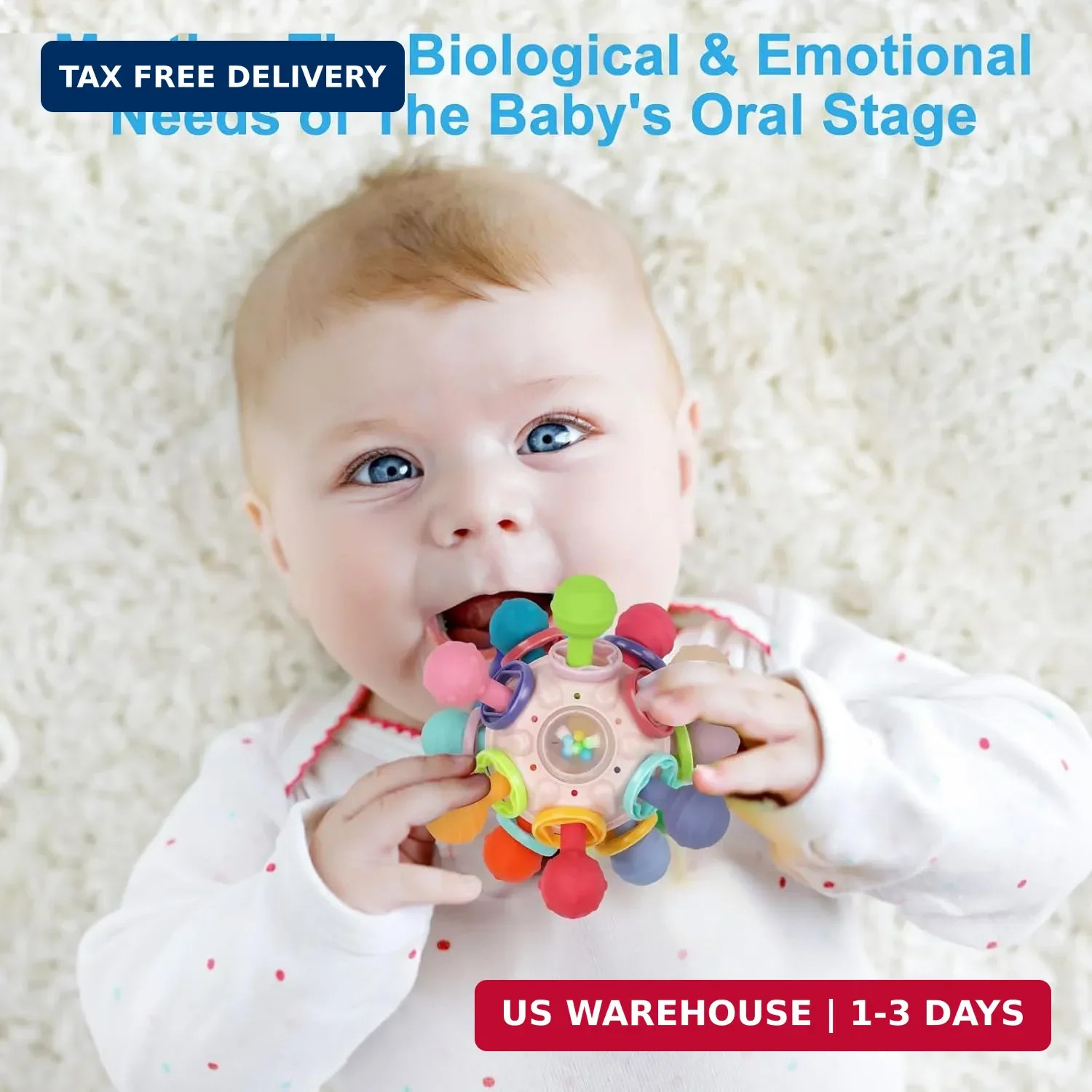 Baby Montessori Sensory Toys for 0-6 6-12 Months, Baby Teether Teething Toys