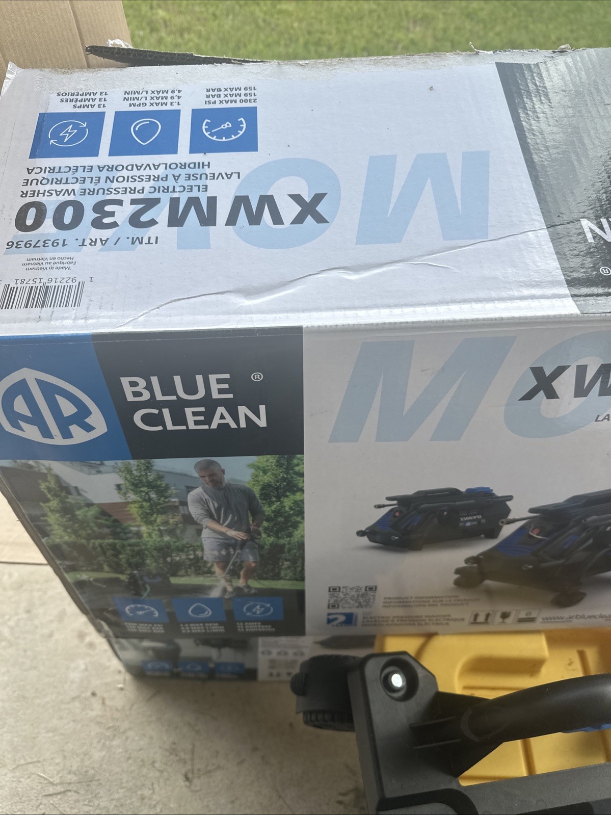 AR Blue Clean XWM2300 Electric Pressure Washer 2300 PSI 1.3 GPM Portable