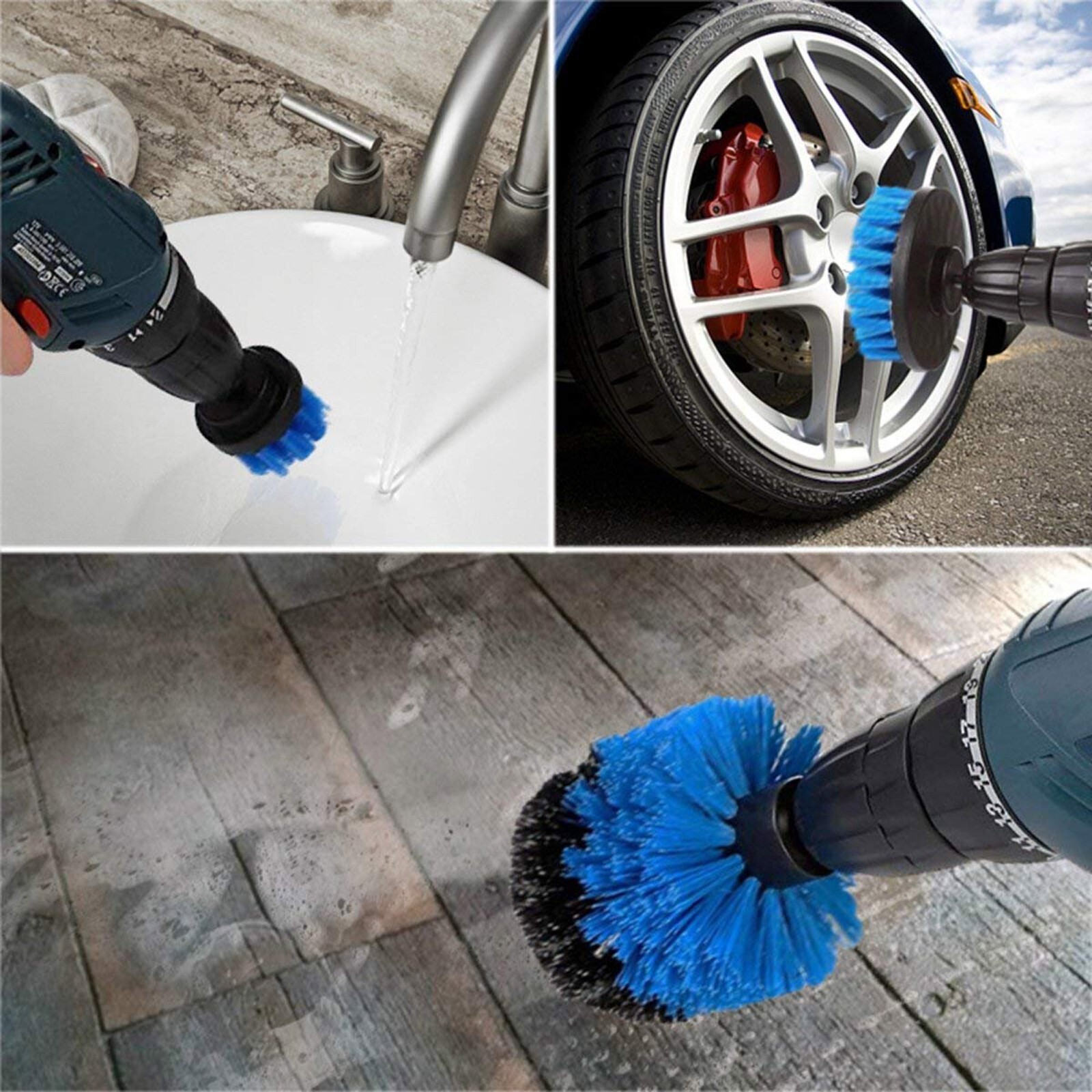 Drill Brush Set Power Scrubber Drill Attachments For Carpet Tile Grout Cleaning