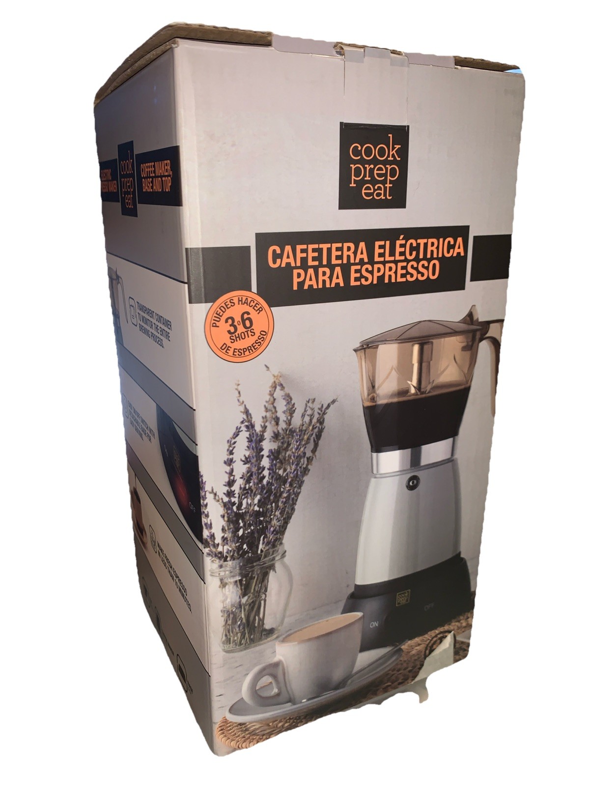 Cook Prep Eat Electric Espresso Maker Fresh In Less Than 10 Minutes Black &Amber
