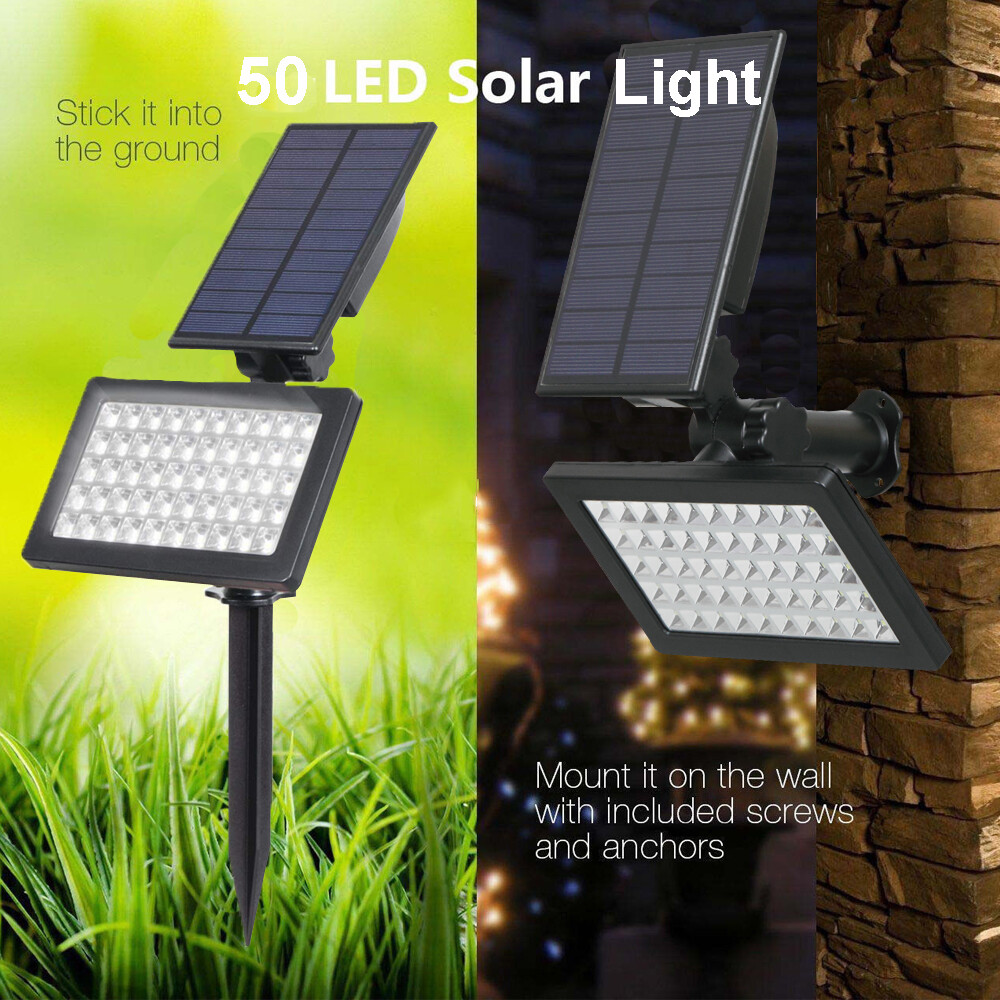 T-SUN Solar 54LED Spot Lights Landscape Outdoor Garden Pathway Waterproof Lamp