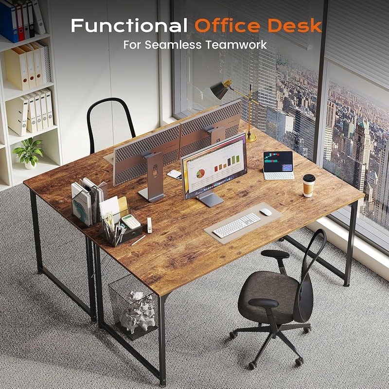Spacious Computer Desk Home Office Study Space Adjustable Feet Modern Design New