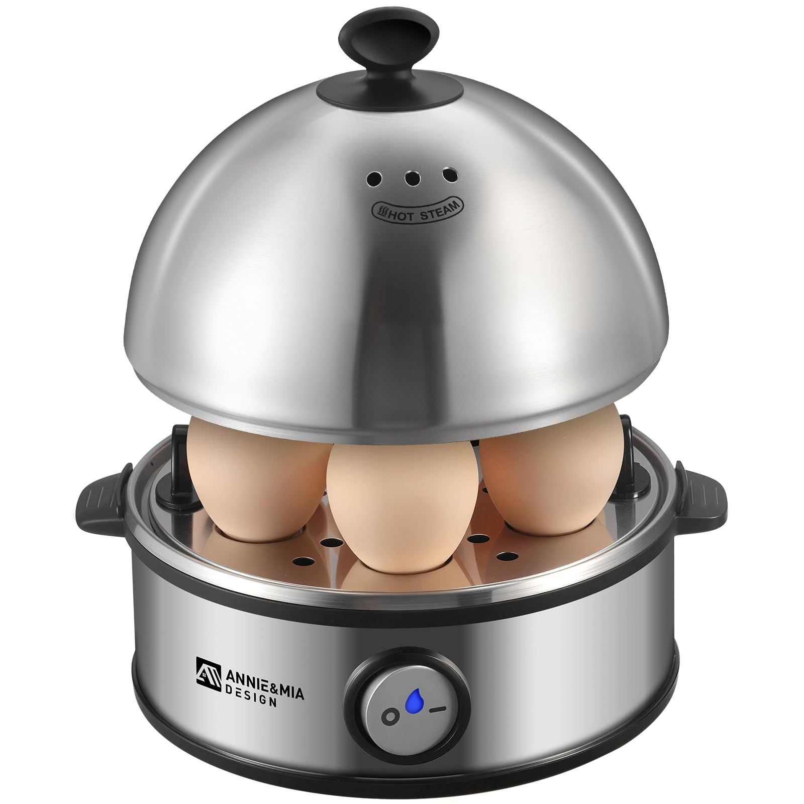 Electric Egg Cooker, All Stainless Steel 7 Egg Capacity egg boiler, 360W, Har…