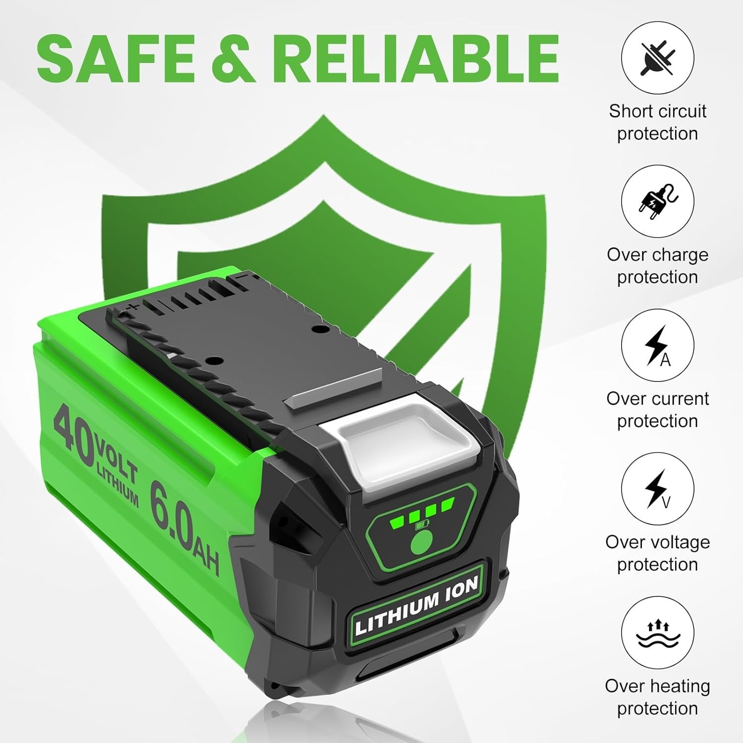 Battery For Greenworks 40V Lithium G-MAX Battery /Charger 29472 20292 206722