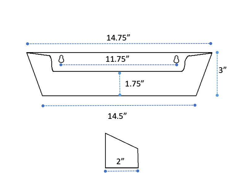 14.75″ INCH SINK FRONT TIP OUT TRAY WITHOUT STOPS RING HOLDER & SOAP DISH SPONGE