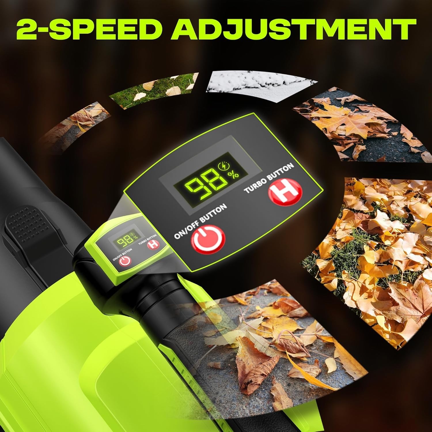Cordless Leaf Blower with 2×6.0Ah Battery and Quick Charger, 750CFM 250MPH Hi…
