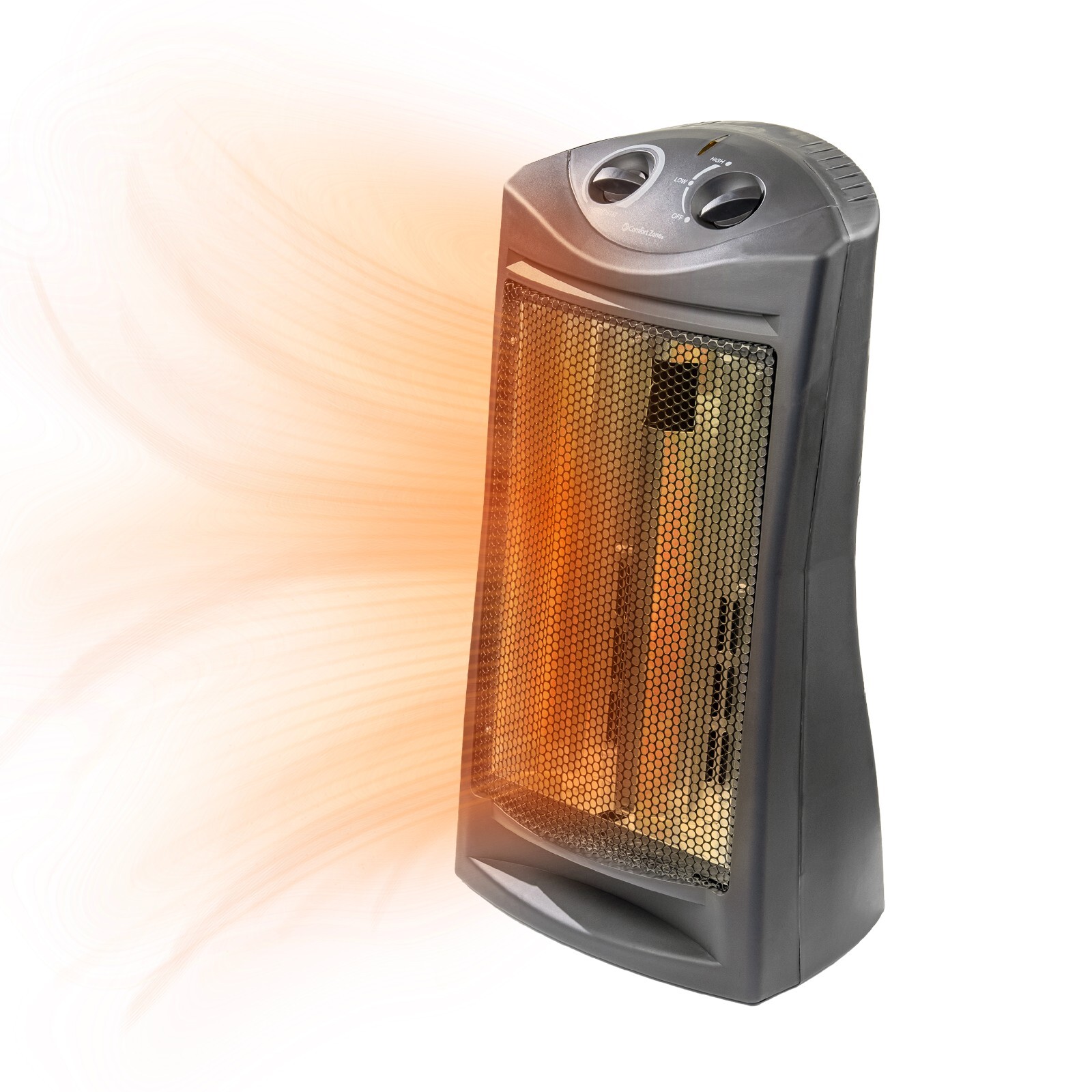 Comfort Zone Infrared Quartz Tower Space Heater with Adjustable Thermostat