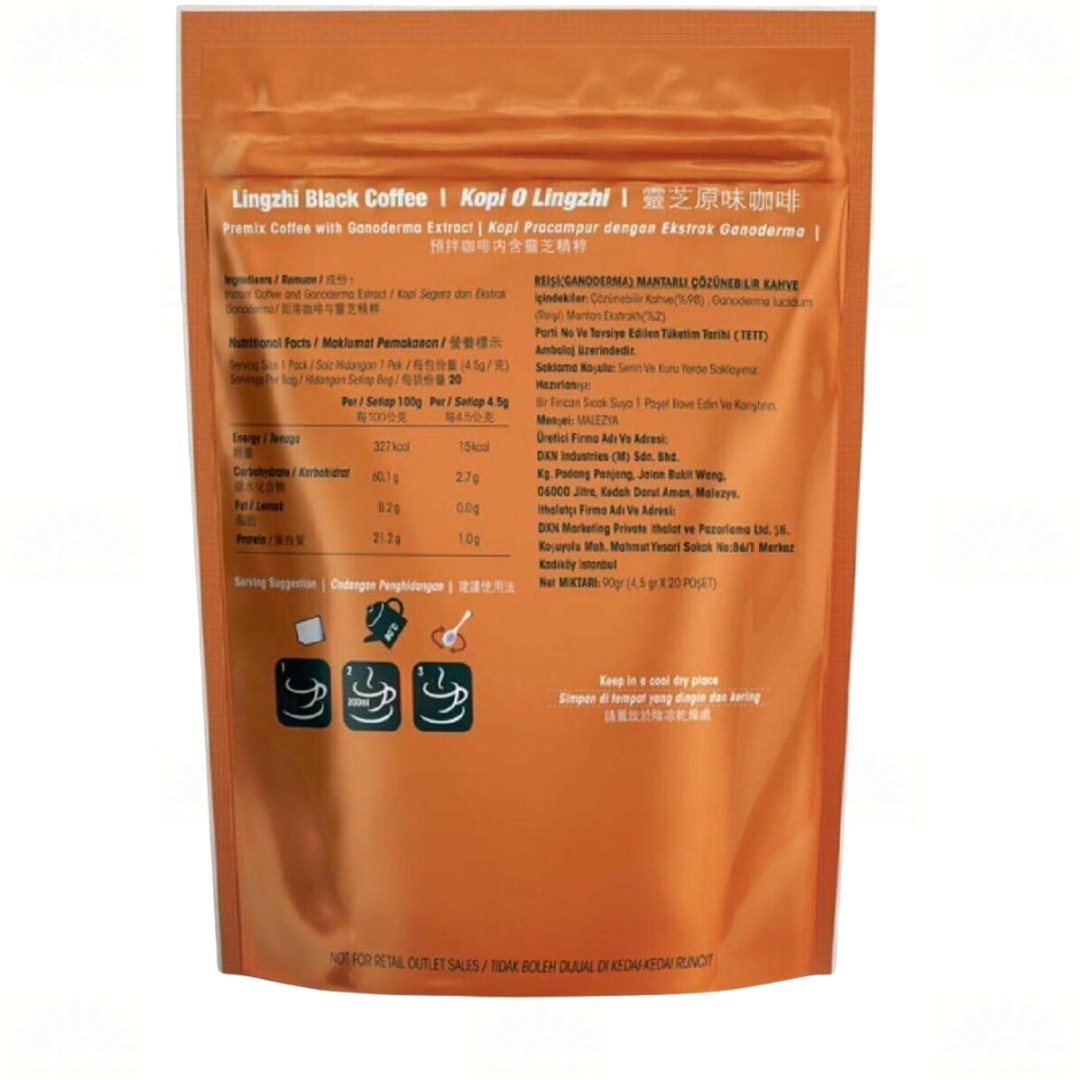 20 X DXN Lingzhi Black Coffee Ganoderma Reishi Sugar-Free 20 sachets