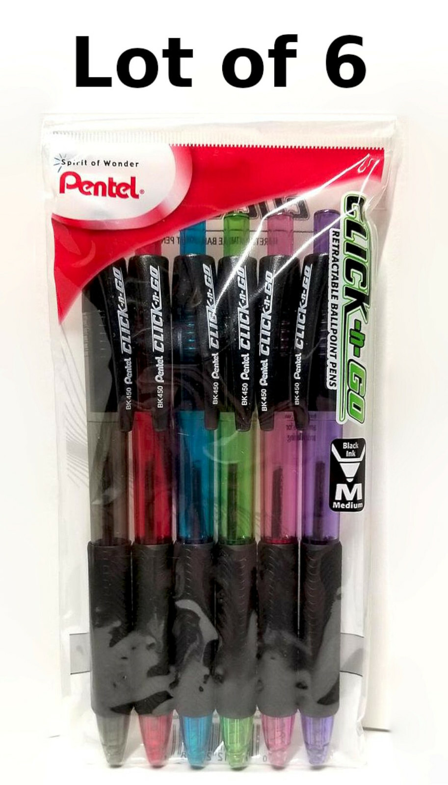 NEW Pentel Click-N-Go 36-COUNT Lot 1.0mm Retractable Ballpoint Pens BLACK INK